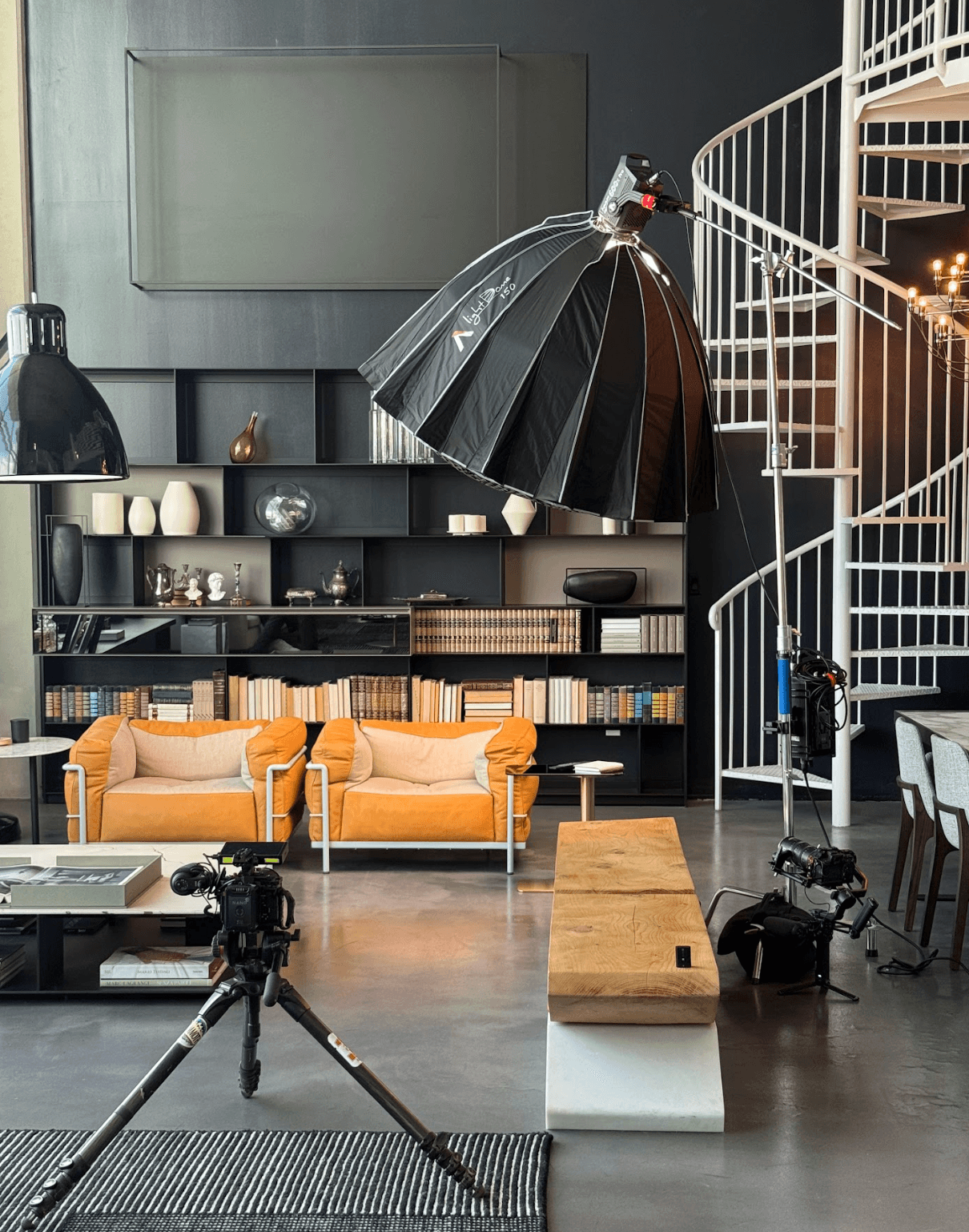 Social media marketing preview with interior design photography